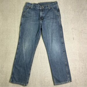 Wrangler Carpenter Jeans Youth Boys 14 Husky (30x27) Slim Blue Adjustable Waist